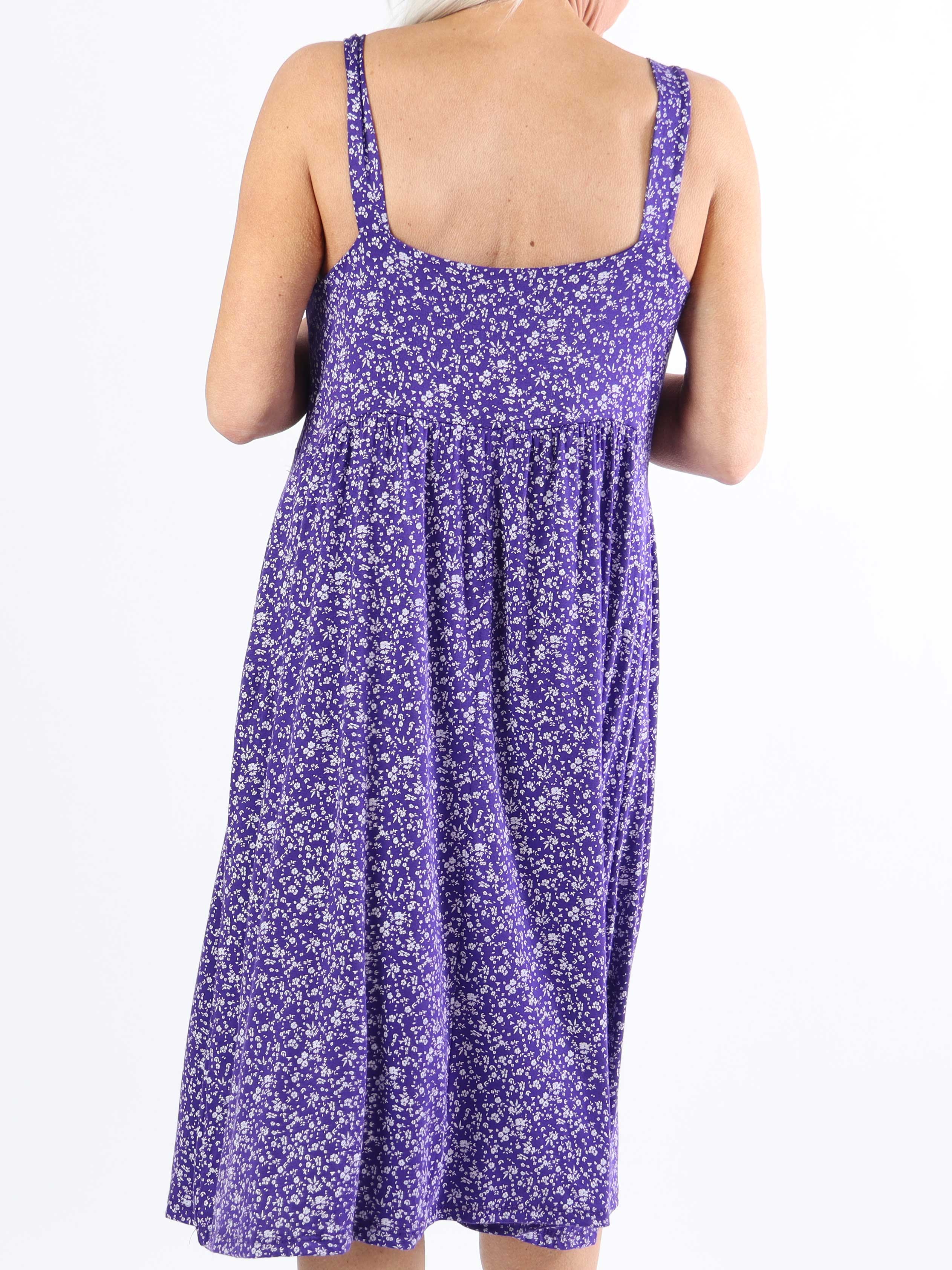 Alva - Blomstret plus size sommerkjole med pynteknapper